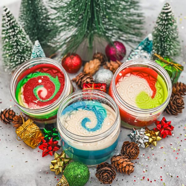Festive Mini Dough Jars Swirled