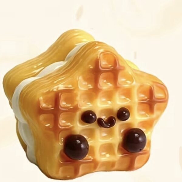 Cute, animated square toast with a glossy orange glaze, chocolate eyes, and a happy smile.